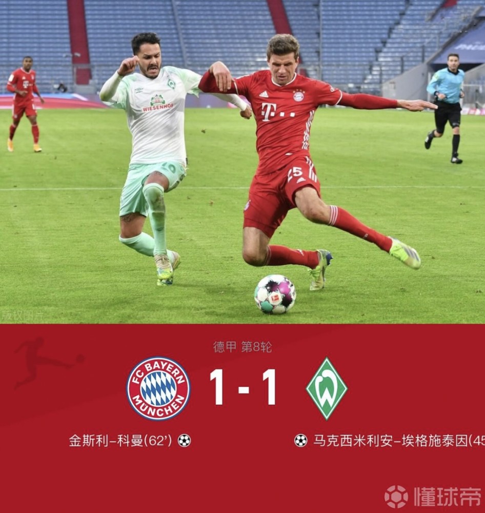 云达不莱梅扳平比分，战成和局